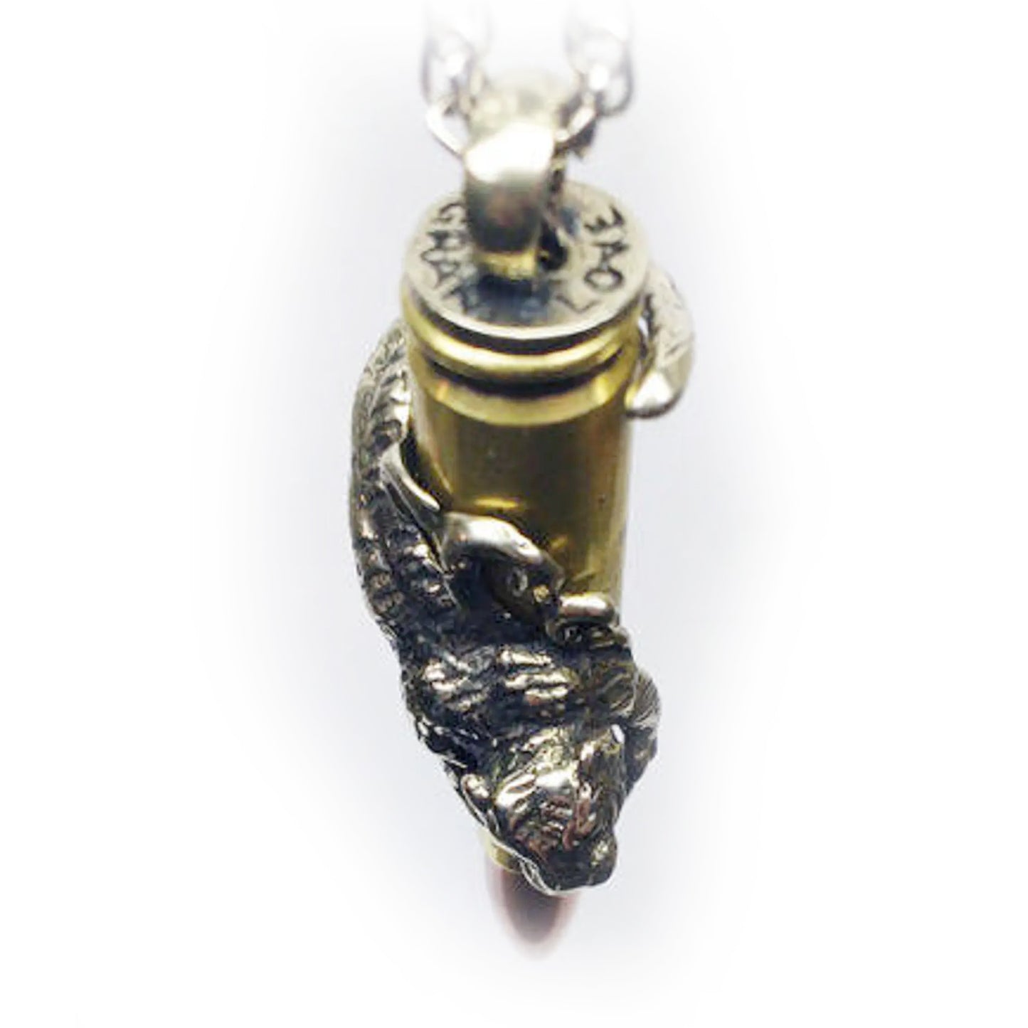 Tiger Year Zodiac Love Bullet Sterling Silver Pendant