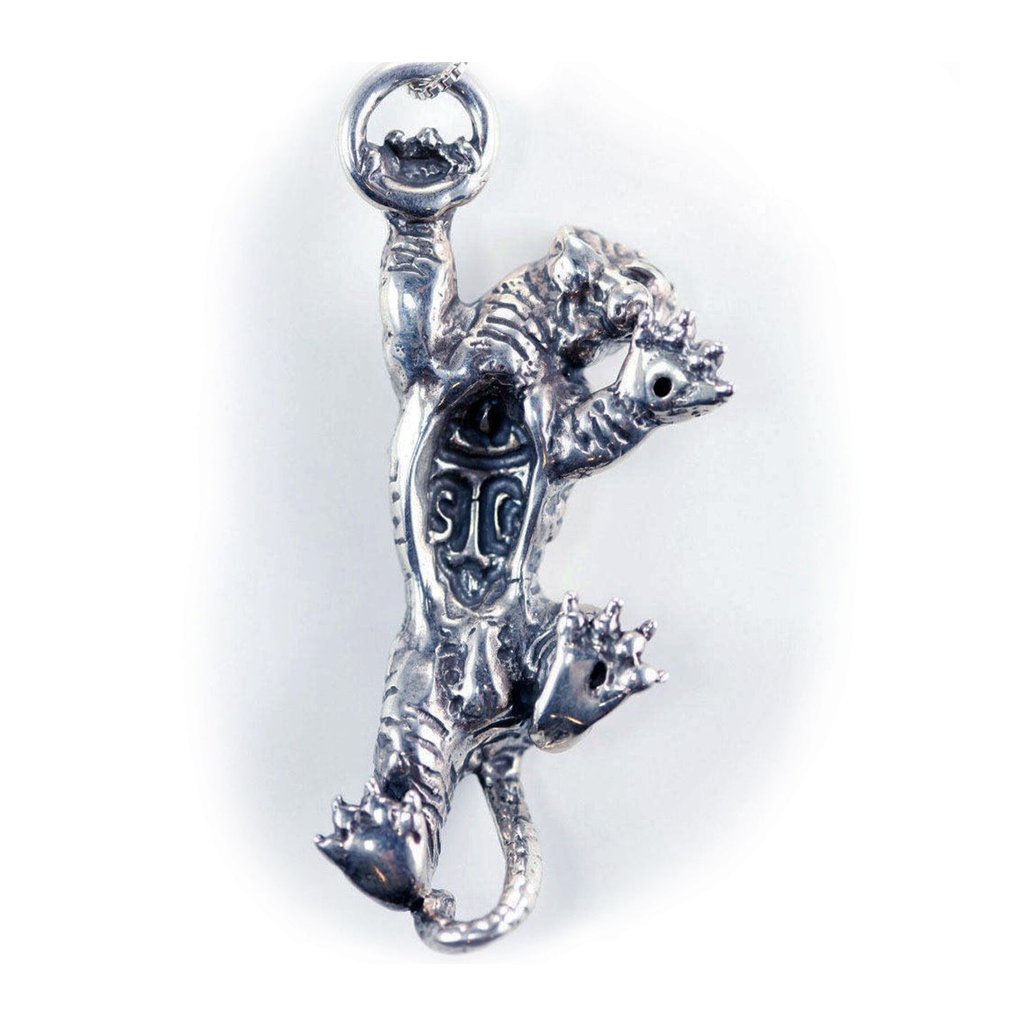 Tiger climbing Sterling Silver Pendant