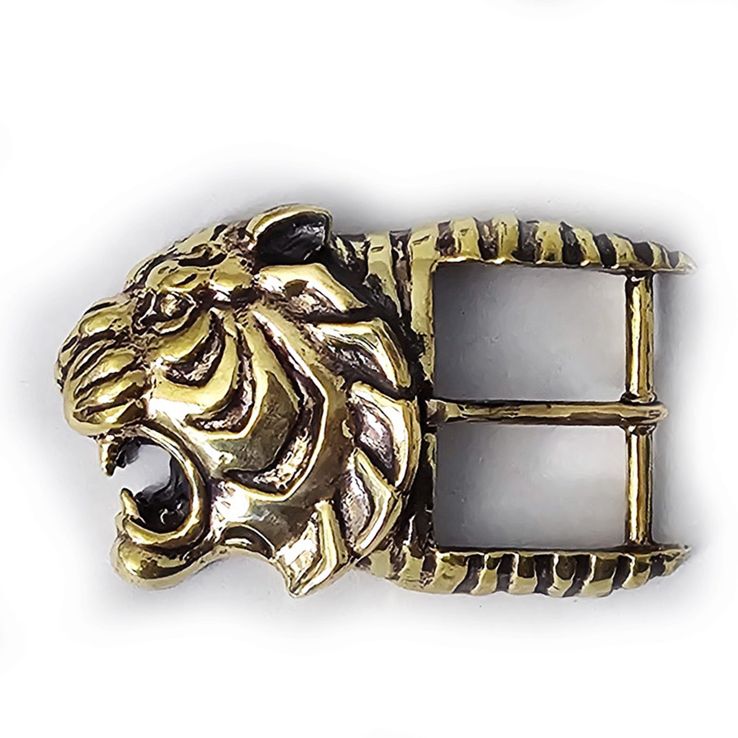 Tiger Angry Head Brass Belt Buckle