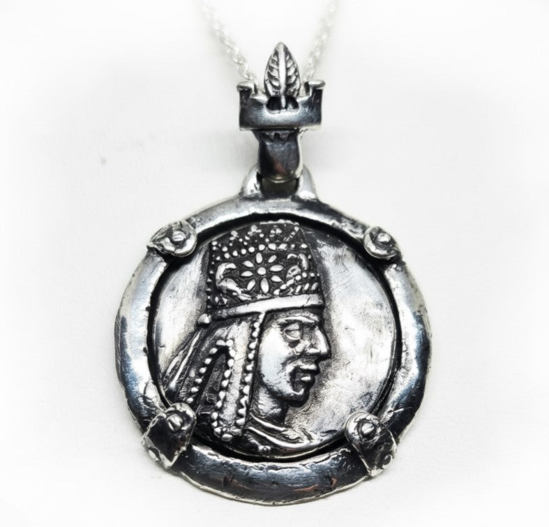Tigran The Great Sterling Silver Pendant With a Silver Frame