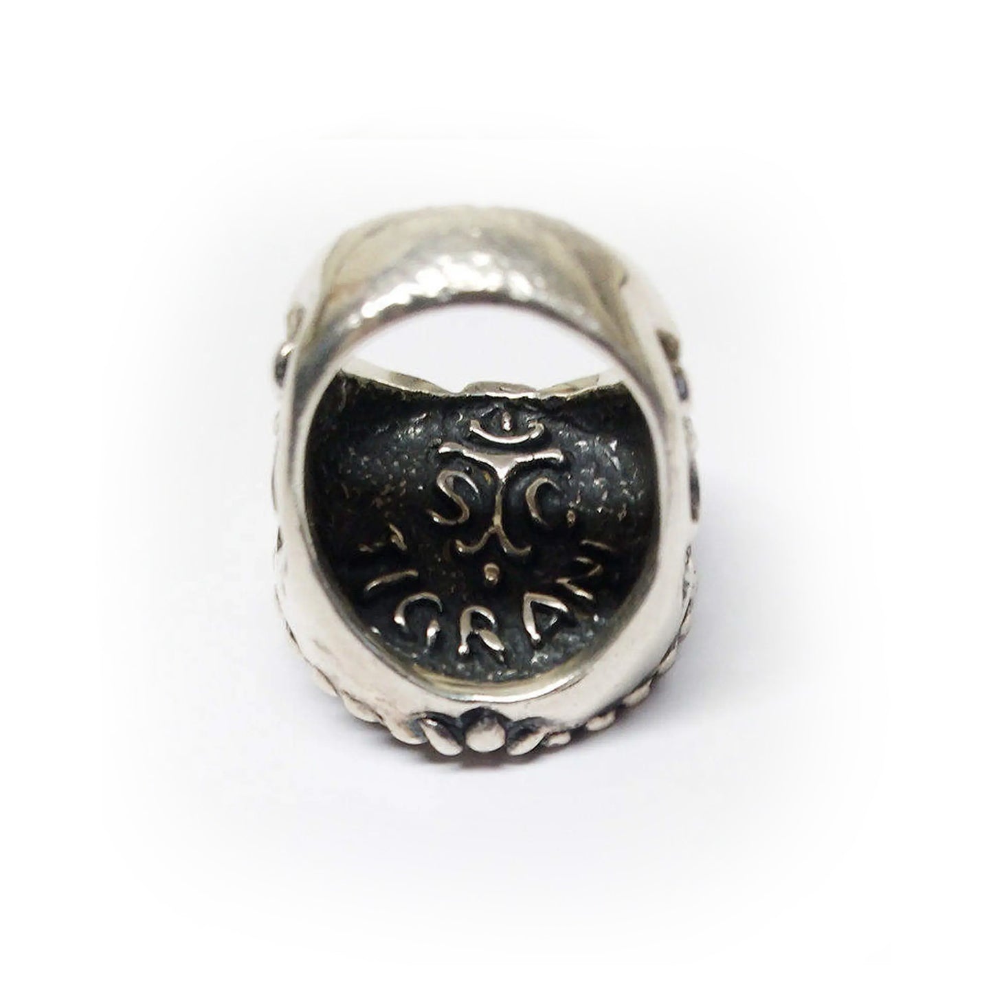 TIGRANI HERALDRY logo Sterling Silver Ring with Ruby