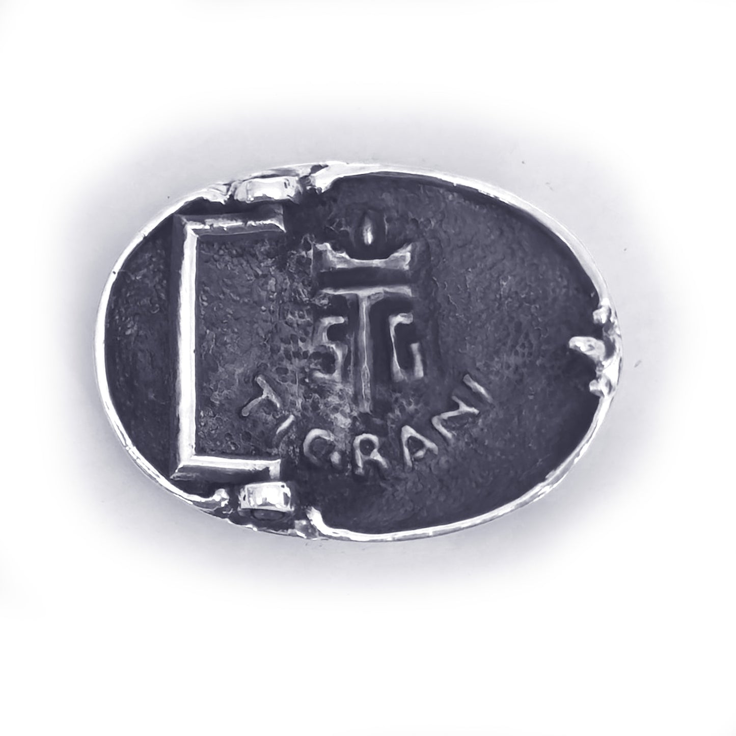 Tigranoy Vasileo the Great Oval Shape Sterling Silver Belt Buckle
