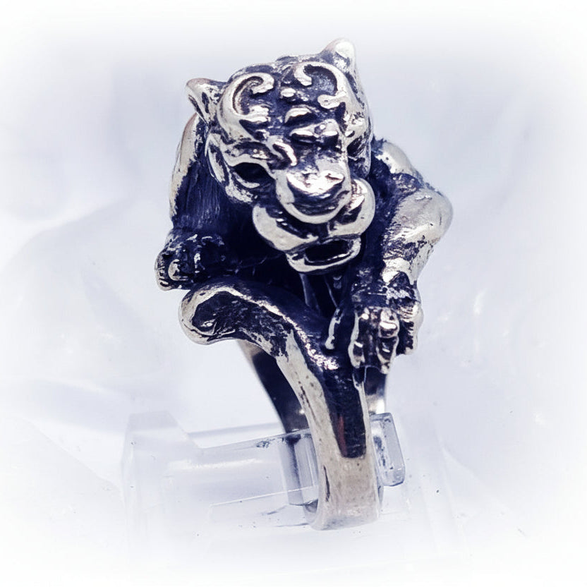 Tribal Jaguar Sterling Silver Ring