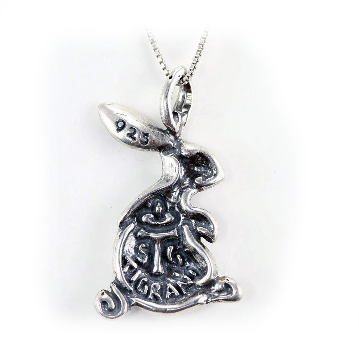 Tribal Rabbit Sterling Silver Pendant