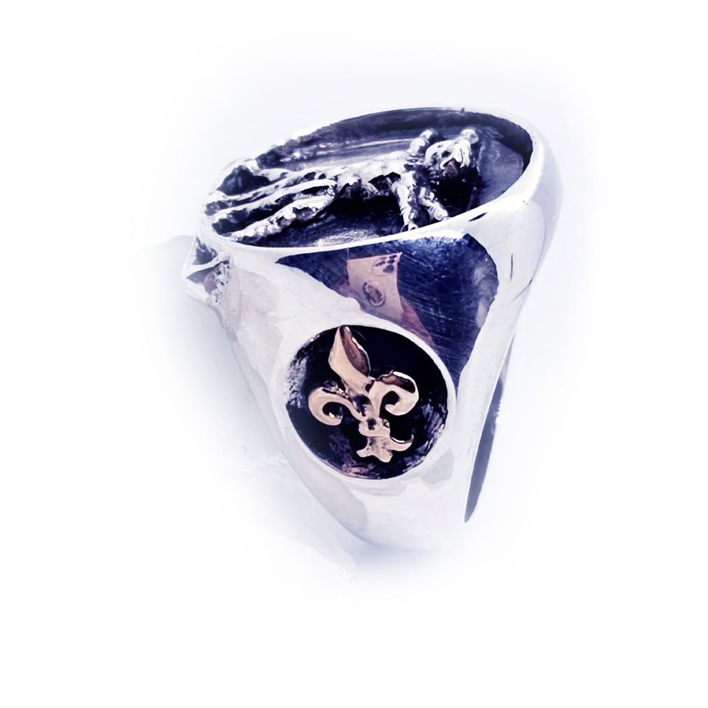 Leonardo Da Vinci Vitruvian Man Anatomy Sterling Silver and Bronze Ring