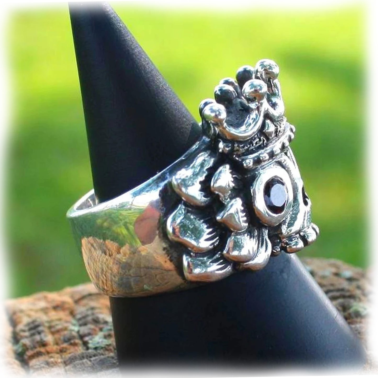 Winged King’s Skull Sterling Silver Ring