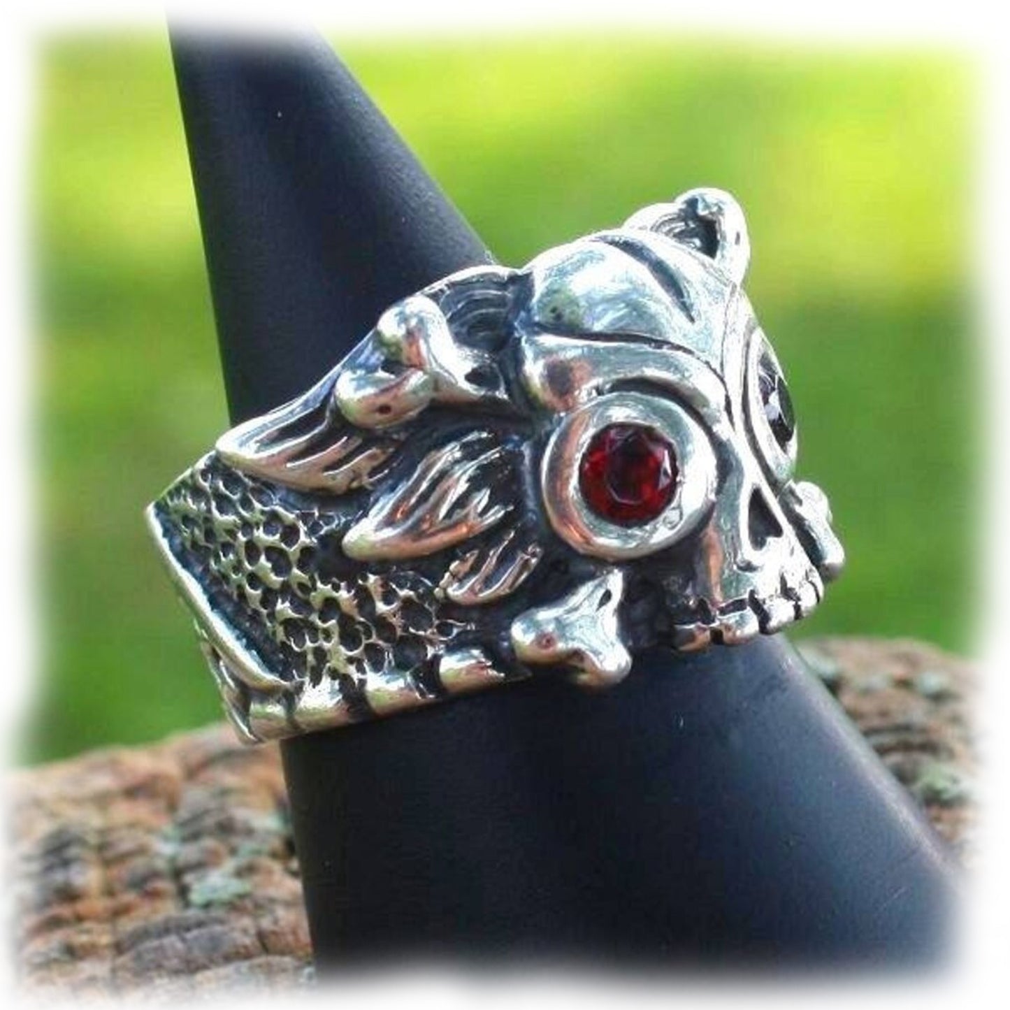 Winged Skull & Crossbones Sterling Silver Ring