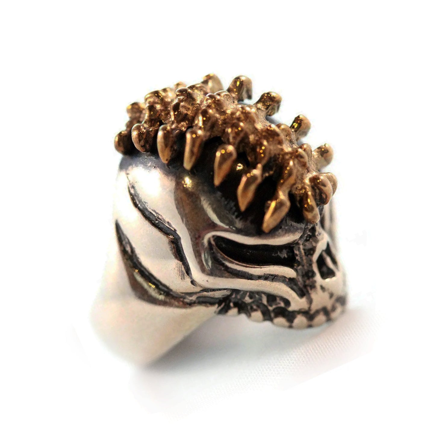 Wormy Skull Sterling Silver Ring