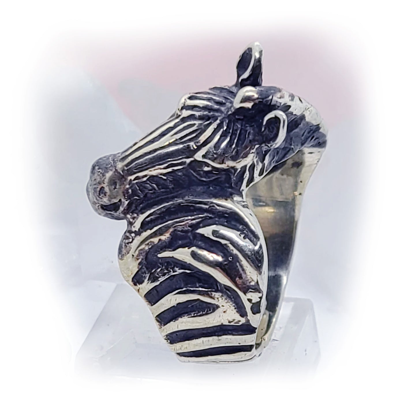 Zebra Sterling Silver Ring