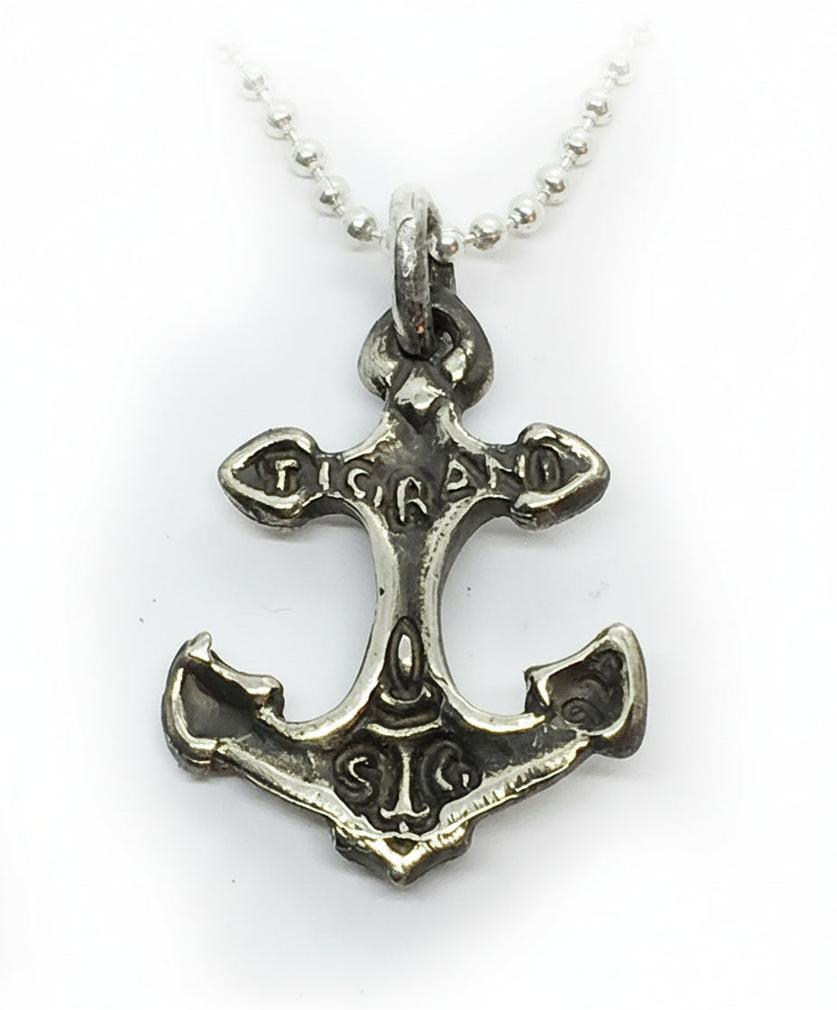 Anchor With Hearts Lucky Silver Pendant