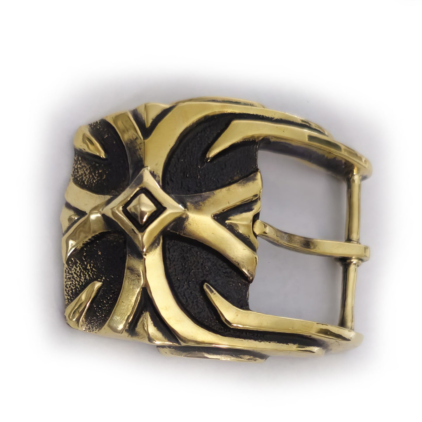 Cross Design Brass Belt Buckle