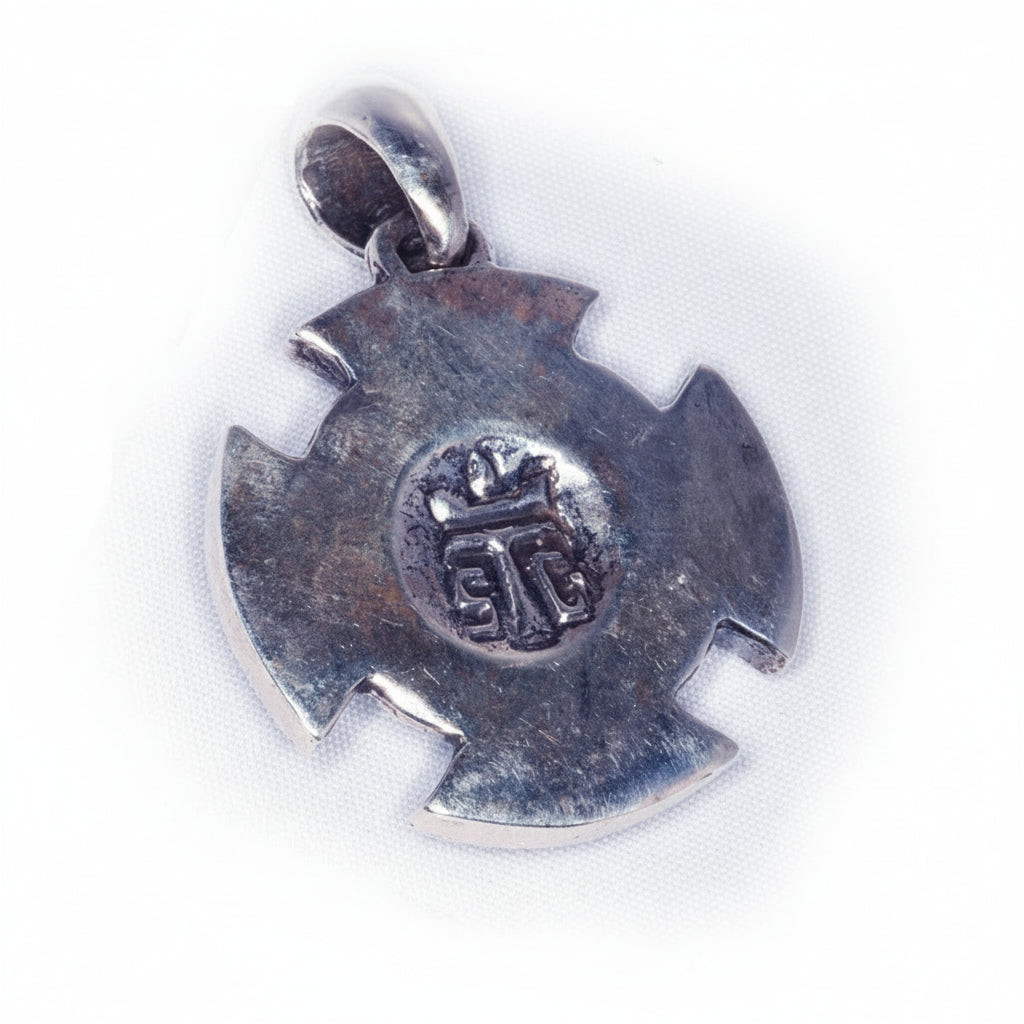 Cross Shield Sterling Silver with Bronze Cross Pendant