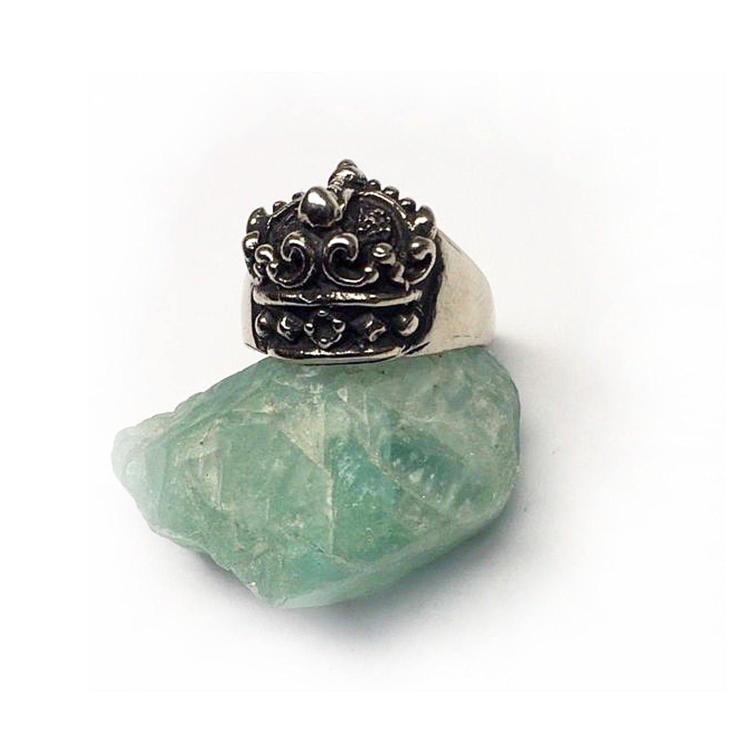Crown Sterling Silver Ring with Ruby