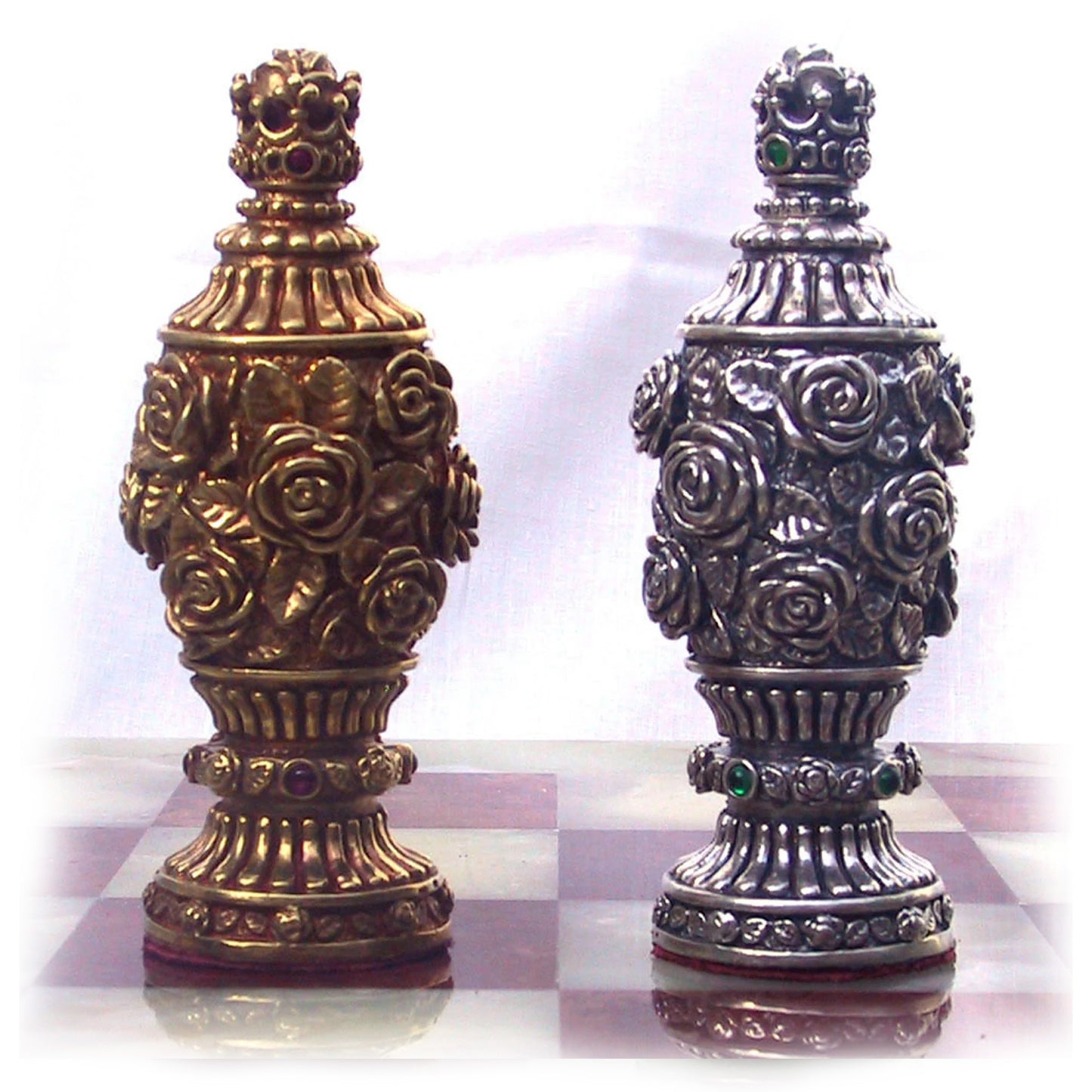 Tigrani “Flowers” Sterling Silver & Bronze Chess set