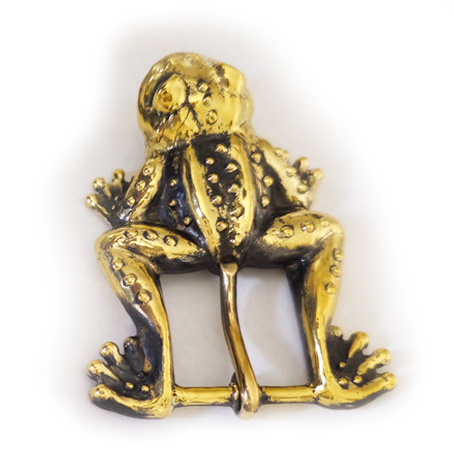 Frog Jumping Brass Belt Buckle