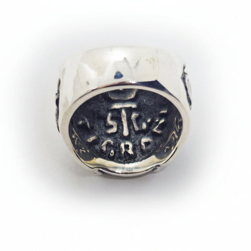 Jewish Sterling Silver Ring with Flag Color Stones