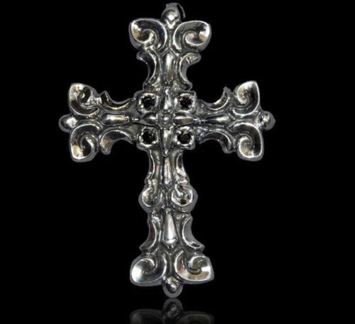 LiLi-Cross Silver Cross with Ruby Stones Sterling Silver Pendant