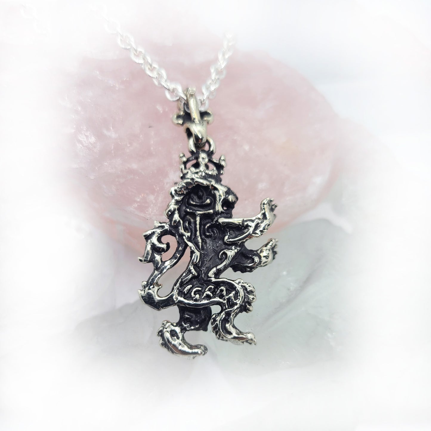 Lion Heraldic King Symbol Sterling Silver Pendant