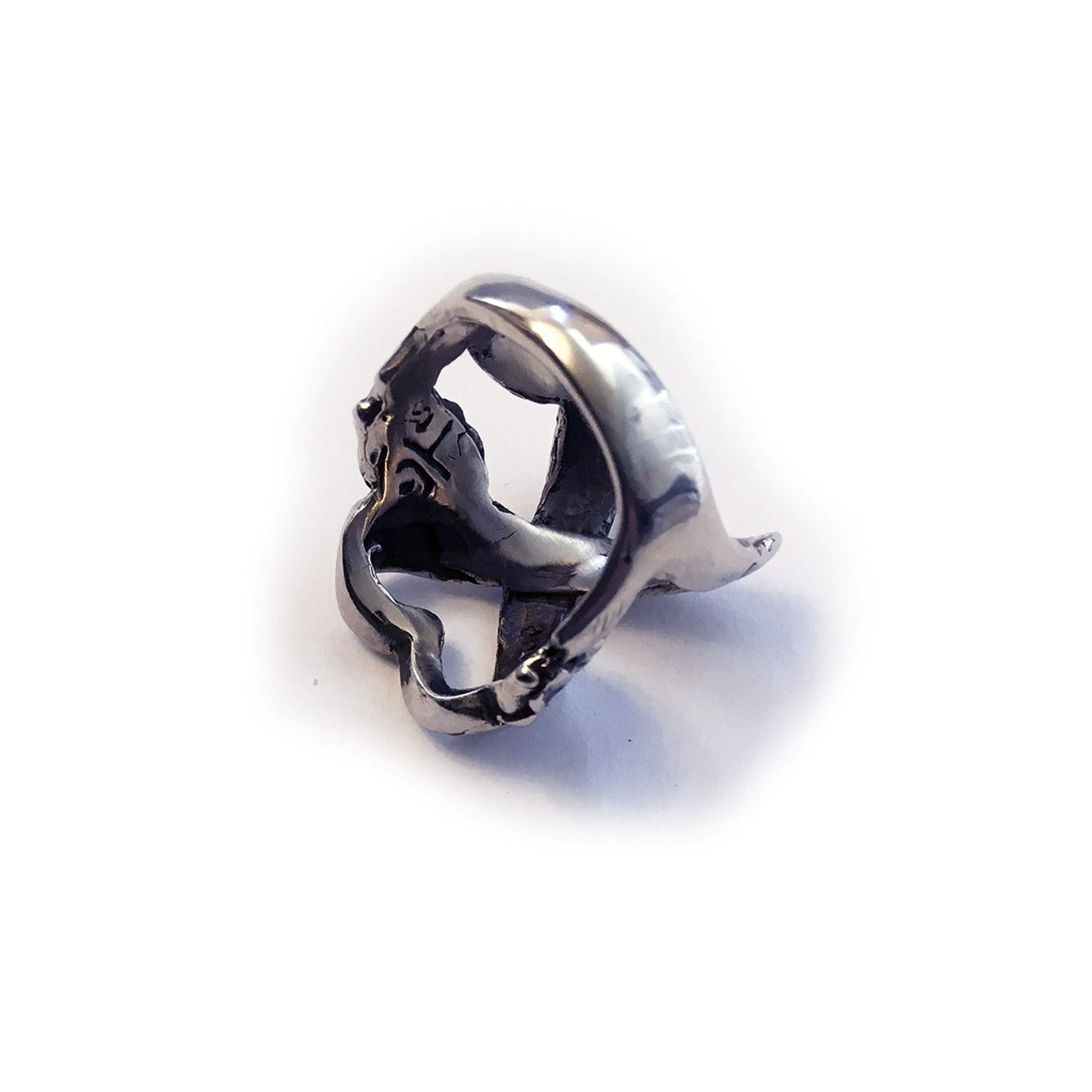 Memorial Ribbon with Wings Sterling Silver Ring