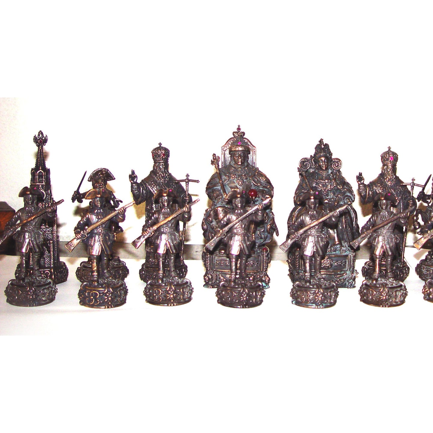 Russian Historical Sterling Silver Chess Set