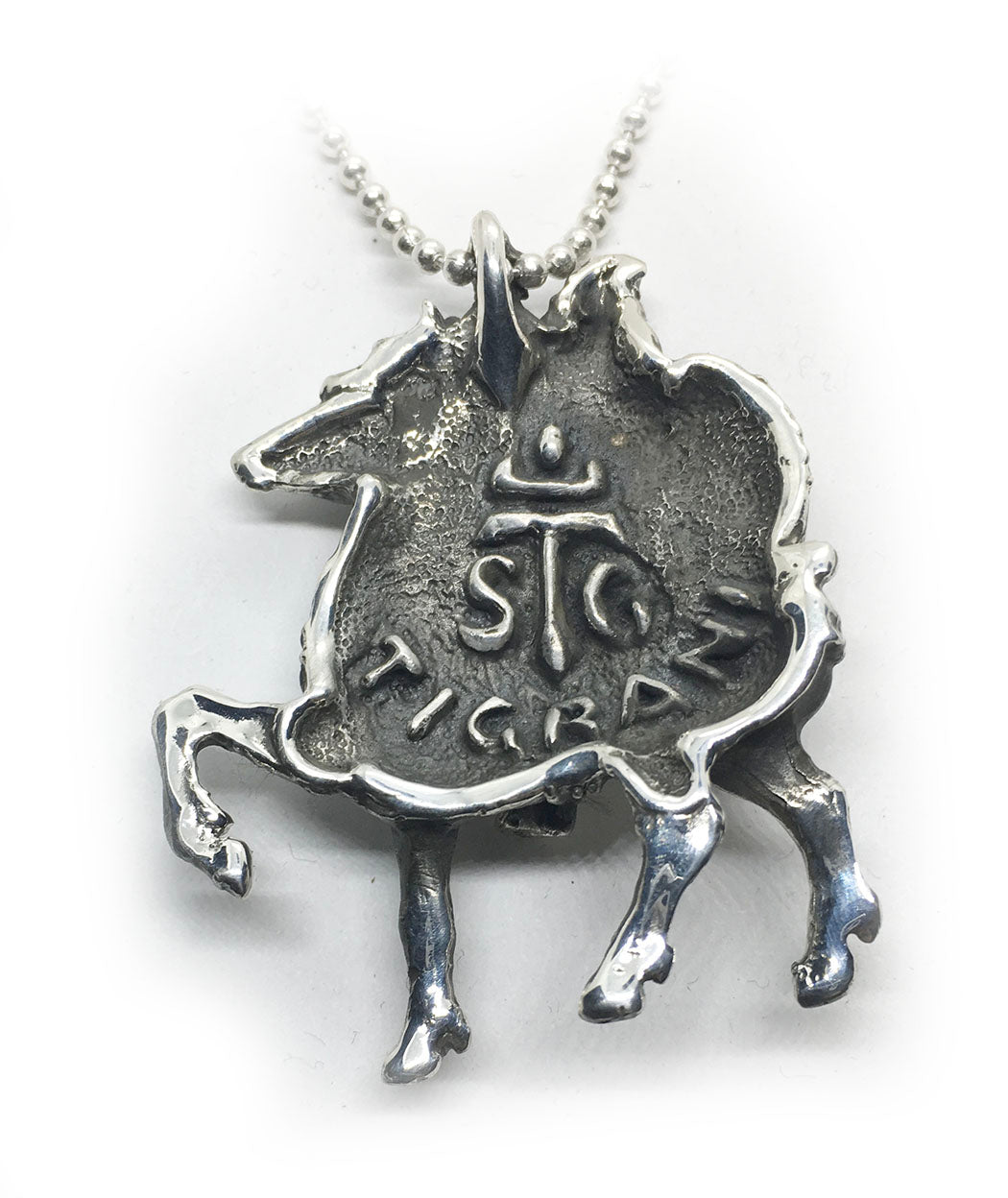 Santa Claus with Reindeer Silver Pendant