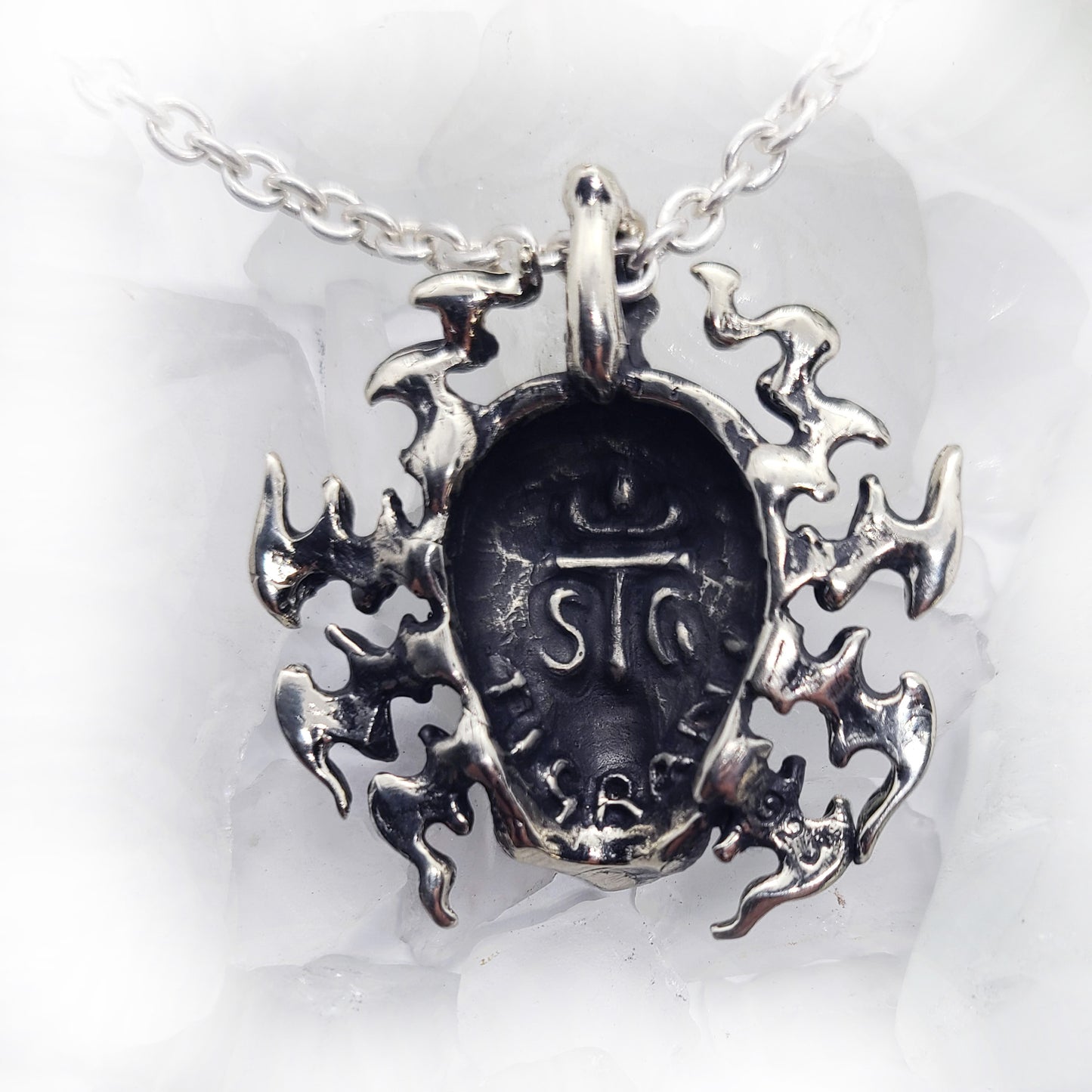 Electrifying Skull Sterling Silver Pendant