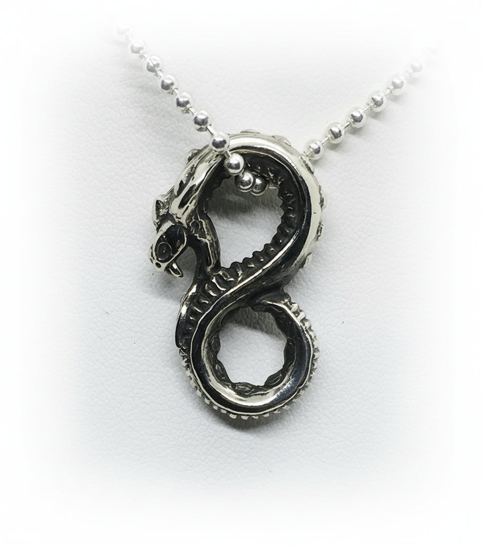 Stunning Snake Sterling Silver Pendant