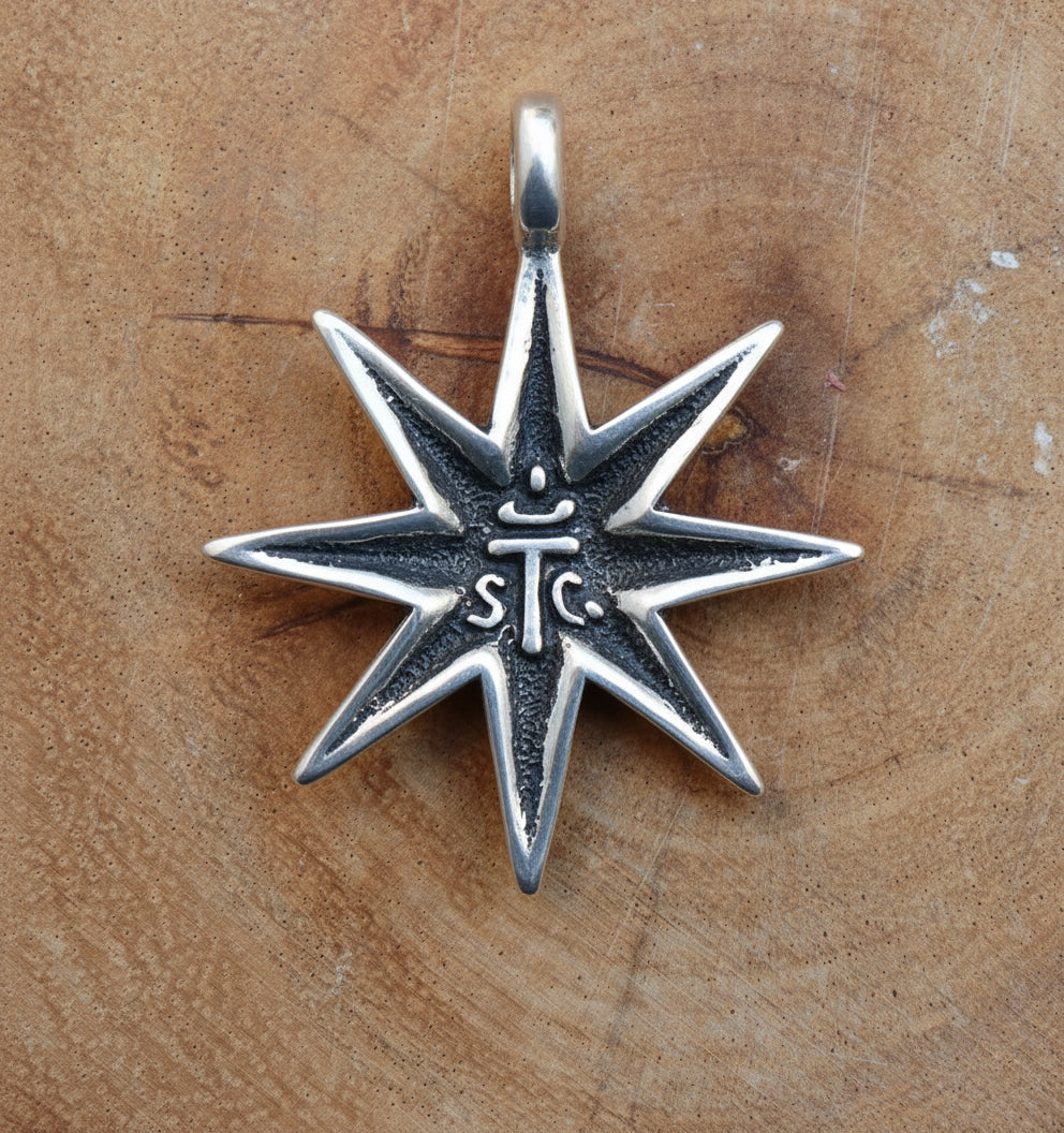 8-wing Eternity Sterling Silver Pendant With Ruby Stone