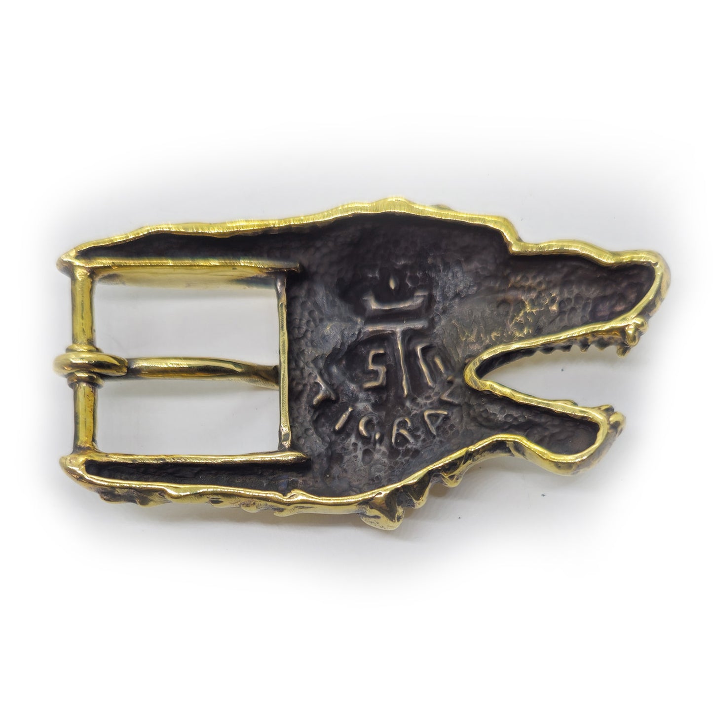 Wolf Angry Head Brass Belt Buckle