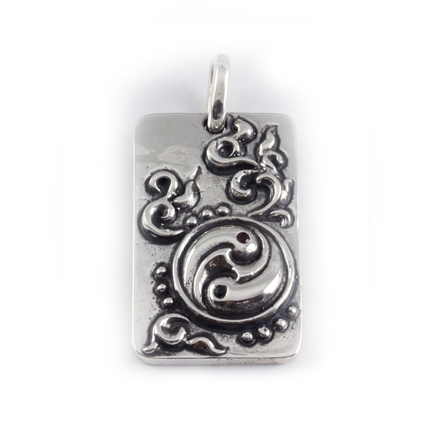 Yin-Yang Dog Tag Silver Pendant
