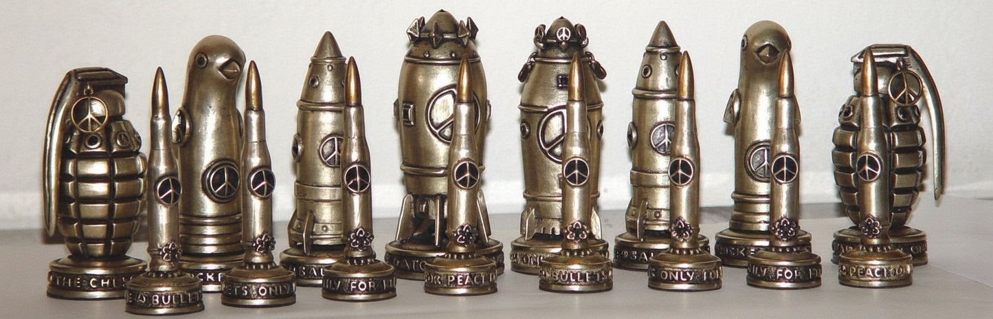 Chess For Peace Sterling Silver & Bronze Chess Set