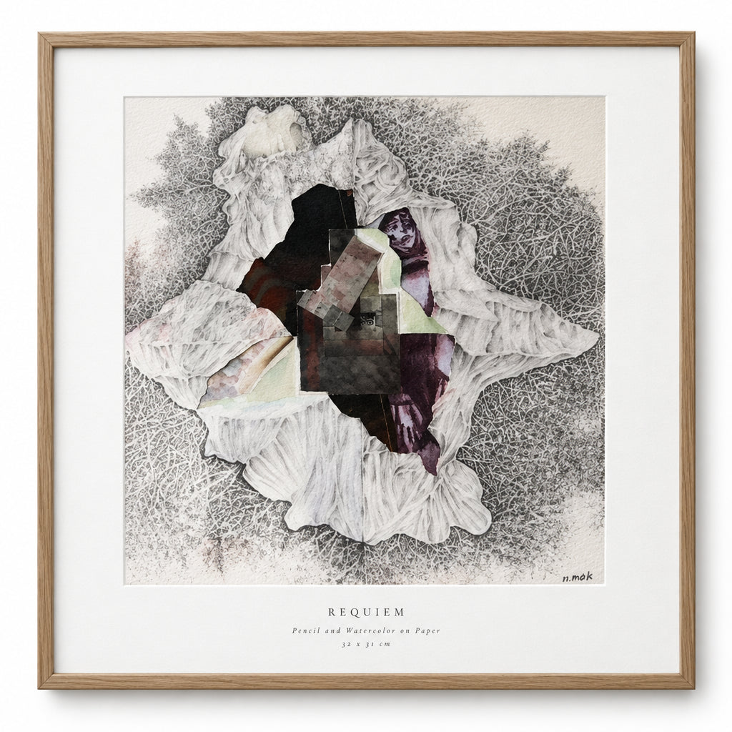 Requiem (graphics - pencil, watercolor on paper) 32x31cm