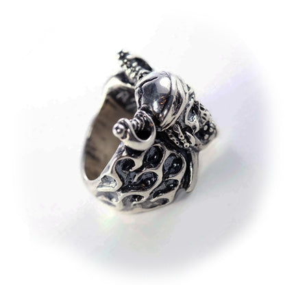 18th Century Pirate Skull Sterling Silver Ring