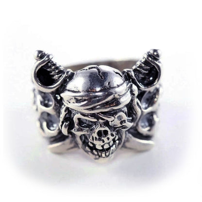 18th Century Pirate Skull Sterling Silver Ring