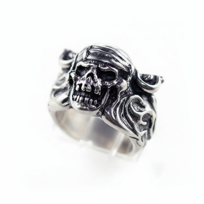 18th Century Pirate Skull Sterling Silver Ring Small Version