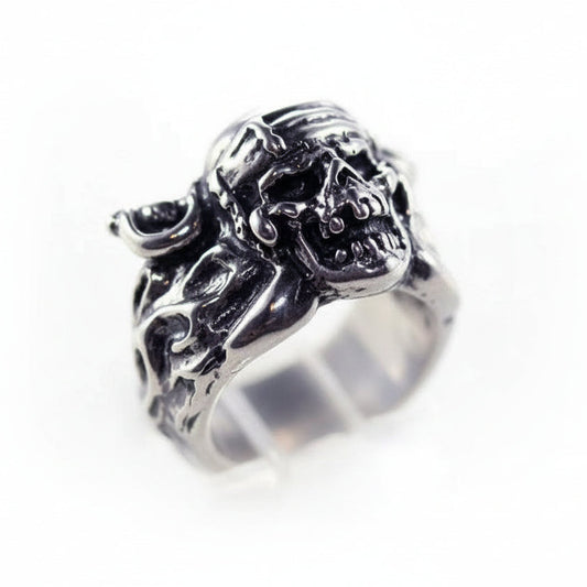 18th Century Pirate Skull Sterling Silver Ring Small Version