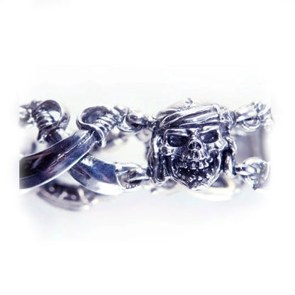 18th Century Sterling Silver Pirate Charm Bracelet