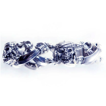 18th Century Sterling Silver Pirate Charm Bracelet