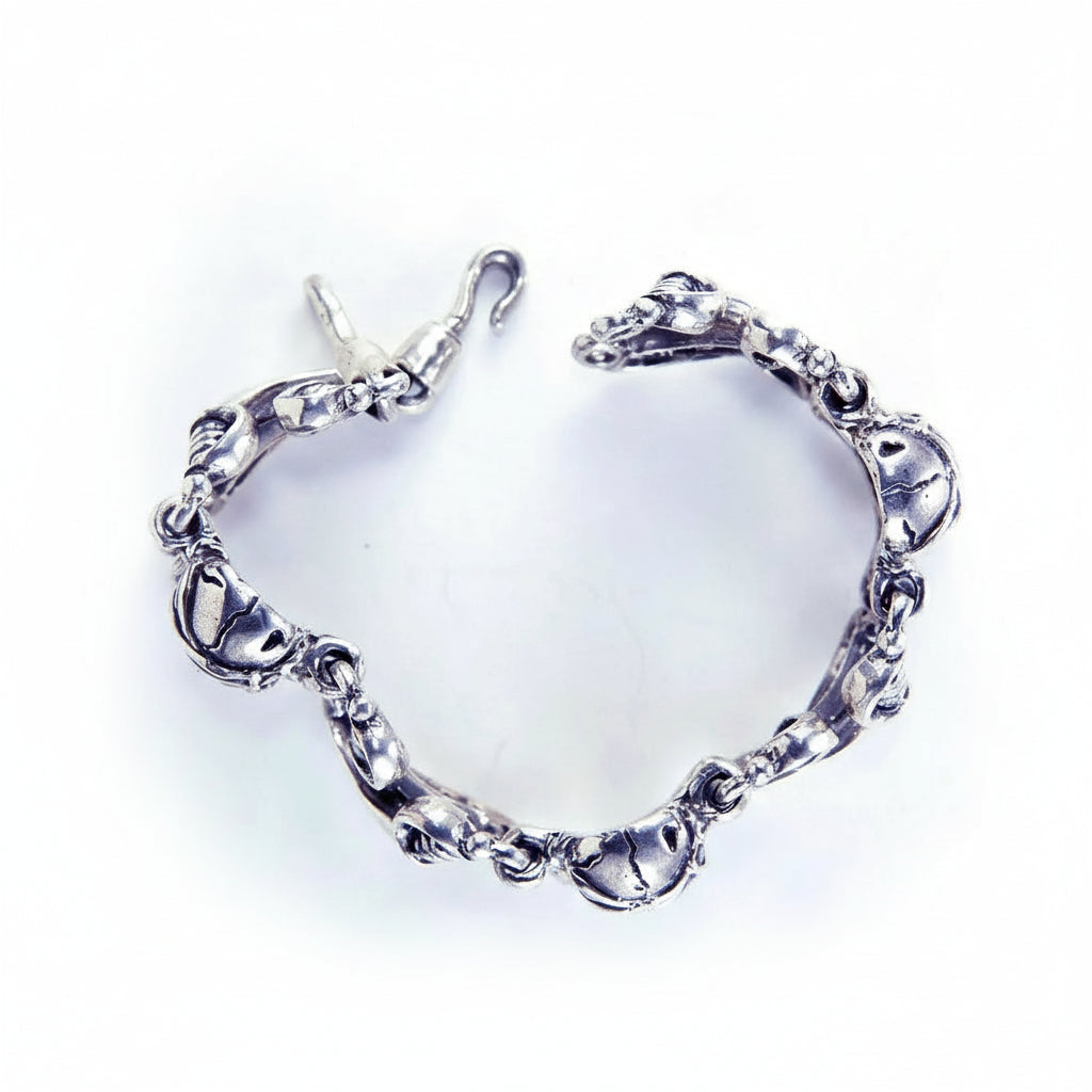 18th Century Sterling Silver Pirate Charm Bracelet