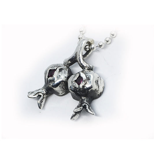 Two Pomegranate Sterling Silver Pendant