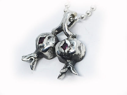 Two Pomegranate Sterling Silver Pendant