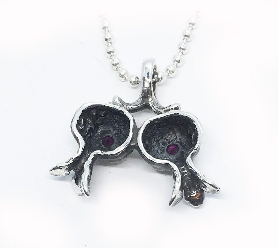 Two Pomegranate Sterling Silver Pendant
