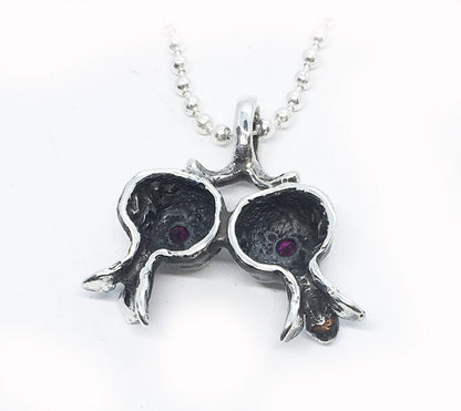 Two Pomegranate Sterling Silver Pendant