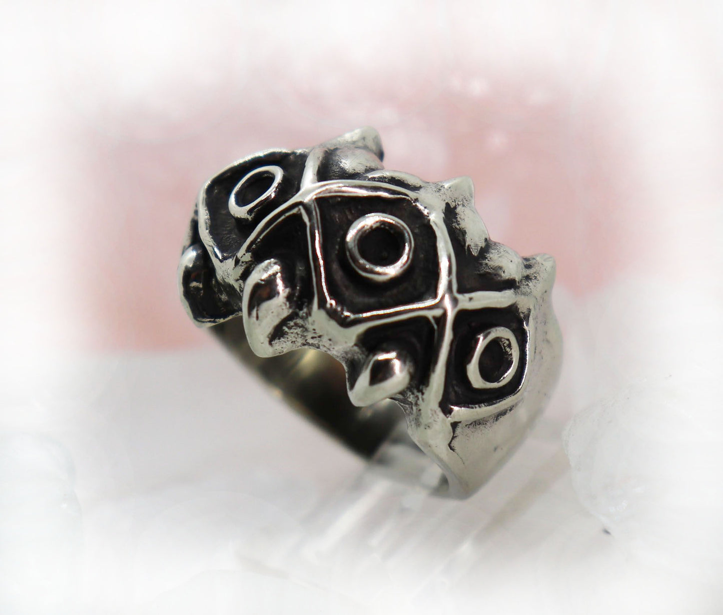 Owls Face Sterling Silver Ring