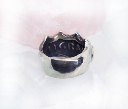 Owls Face Sterling Silver Ring