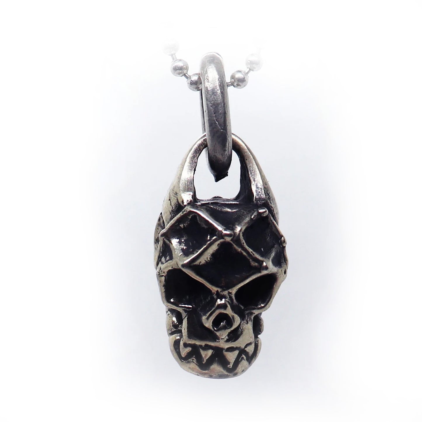 Abstract Impression Skull Sterling Silver Pendant