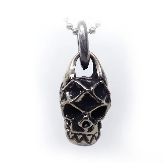 Abstract Impression Skull Sterling Silver Pendant