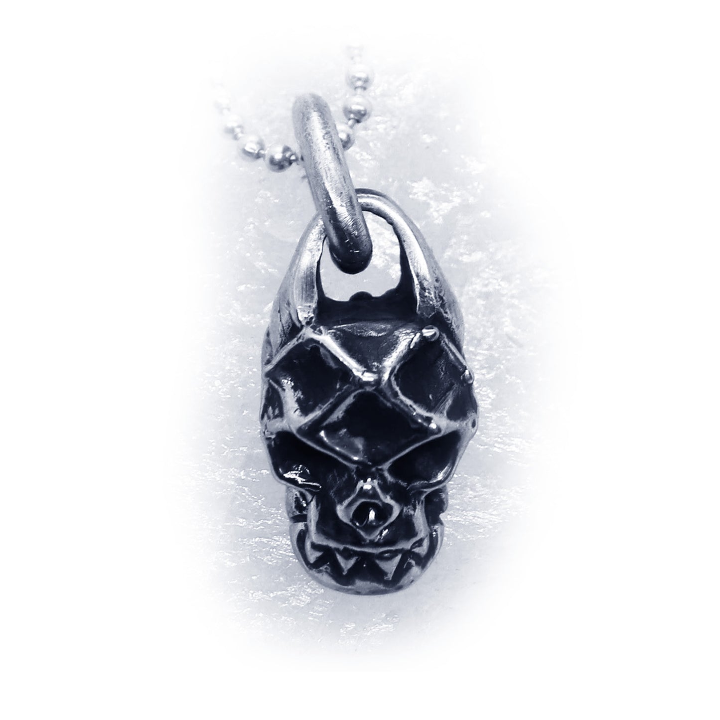 Abstract Impression Skull Sterling Silver Pendant