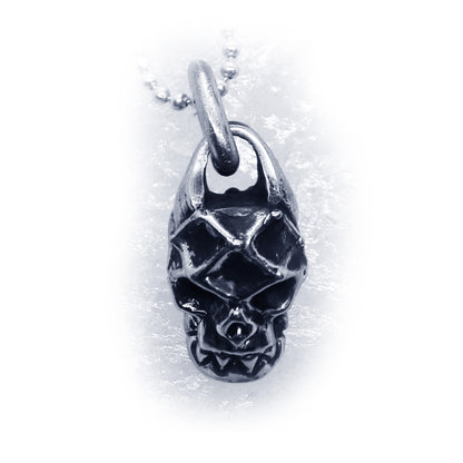 Abstract Impression Skull Sterling Silver Pendant