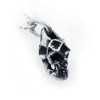 Abstract Impression Skull Sterling Silver Pendant